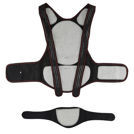 XL Size Tourmaline Self-Heating Back Support 108pcs Magnets Therapy Spine Back Shoulder Lumbar Posture Corrector Vest Pain Relief Brace