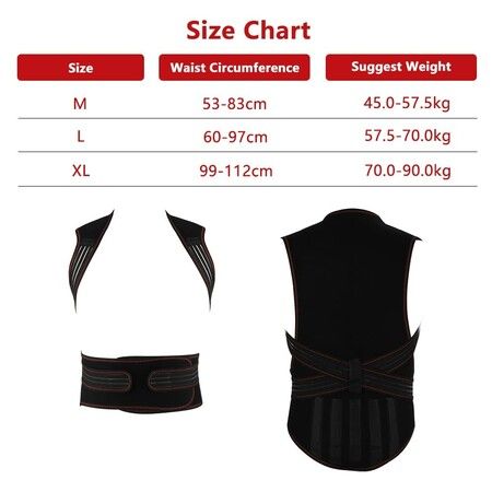 M Size Tourmaline Self-Heating Back Support 108pcs Magnets Therapy Spine Back Shoulder Lumbar Posture Corrector Vest Pain Relief Brace