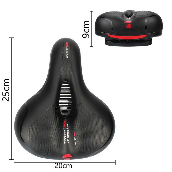 Bike Seat Cushion, Most Comfortable Bicycle Seat Memory Foam Bicycle Saddle Waterproof -Wide Bike Seat Replacement