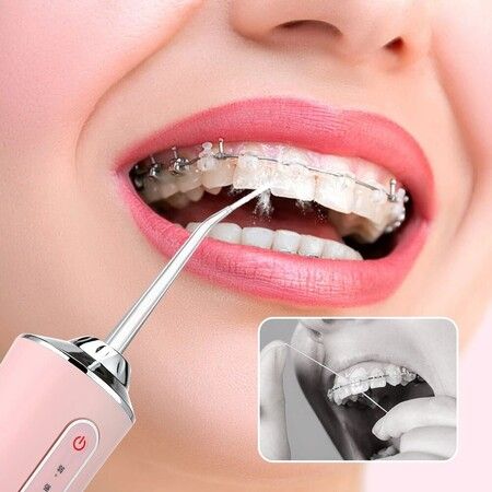 Portable Oral Irrigator Dental Water Flosser USB Rechargeable Water Jet Floss Tooth Pick 4 Jet Tip 220ml 3 Modes