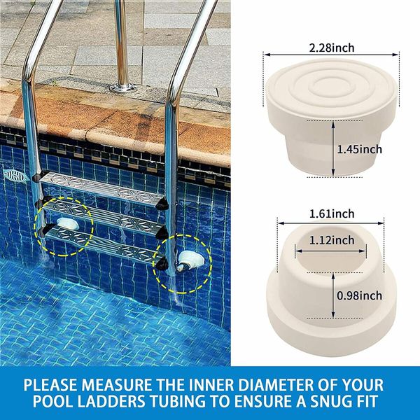 Outside Pool Ladder Bumpers for Inground Pool, Fit 1.9 INCH Standard Swimming Pool Ladder Tubing 2Pack