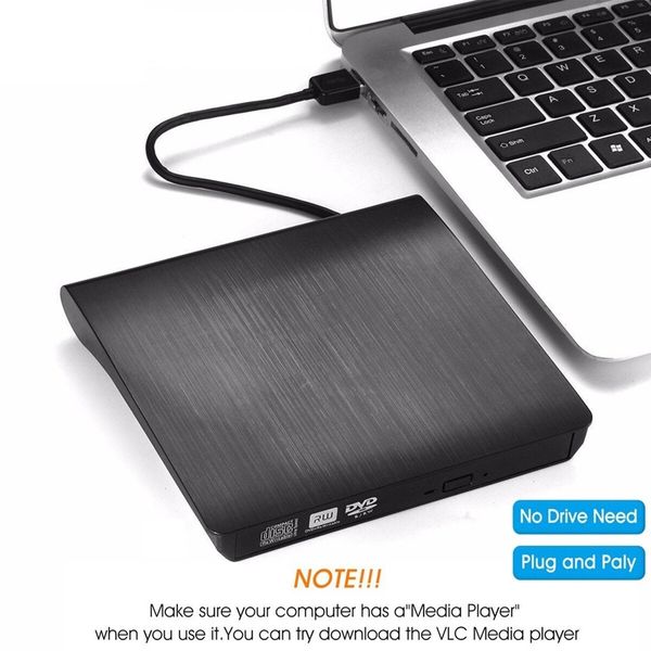 Ultra Slim External USB 3.0 CD/DVD-RW Writer Burner Player for Macbook Pro Air Imac or Other PC/Laptop