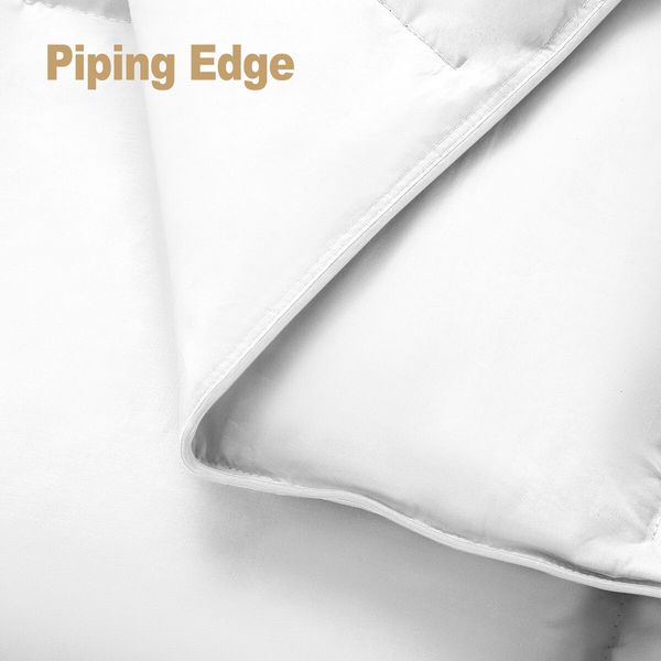 Super King Duvet Quilt Duck Feather Down Bedding Bed Winter Comforter 500GSM Breathable Lightweight White Cotton Cover 240x270cm