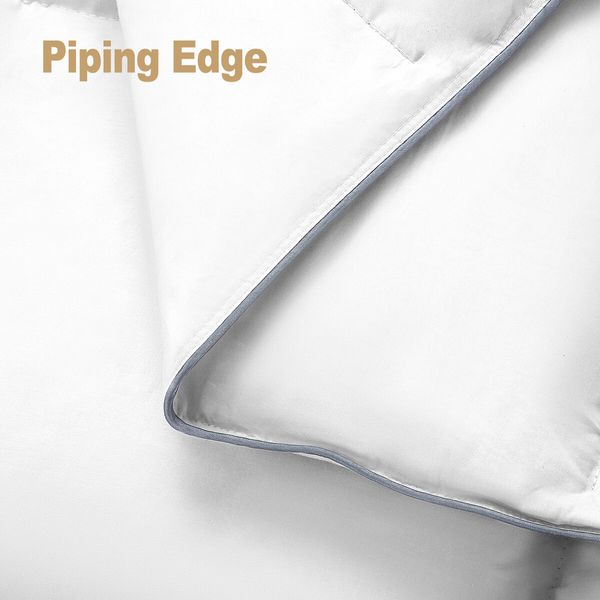 Queen Size Duvet Quilt Goose Feather Down Bed Bedding Winter Comforter Breathable 500GSM Lightweight Cotton Cover White 210x210cm