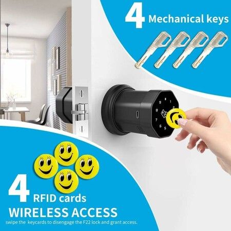 Intelligent Keyless Fingerprint Lock, Tuya Bluetooth Touchscreen Digital Door Lock, Easy Installation, Ideal for Hotels and Offices, Apartments, Homes