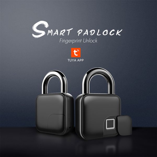 Tuya Smart Home Fingerprint Padlock Secure Padlock Door Lock Bluetooth Keyless USB Rechargeable Quick Unlock