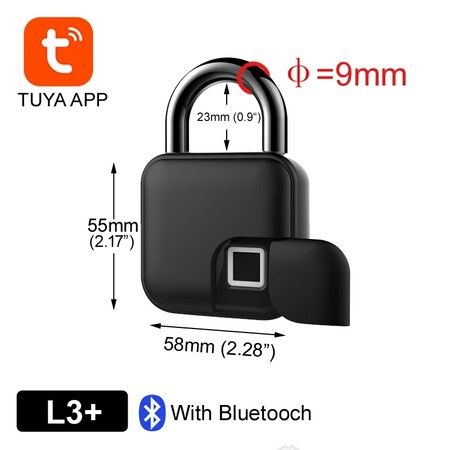 Tuya Smart Home Fingerprint Padlock Secure Padlock Door Lock Bluetooth Keyless USB Rechargeable Quick Unlock