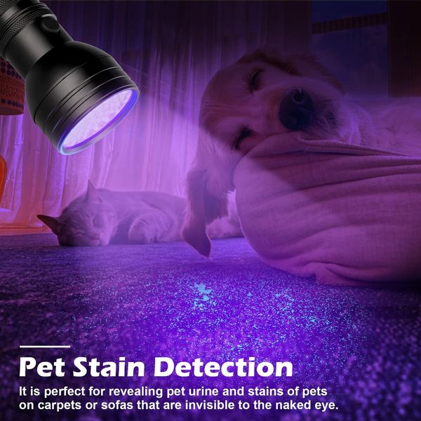 UV Flashlight Black Light, 51 LED 395 nM Ultraviolet Blacklight Detector for Dog Urine, Pet Stains and Bed Bug