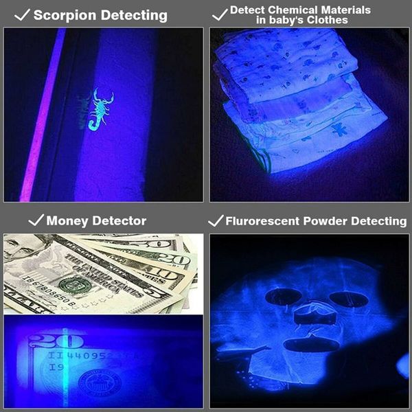 UV Flashlight Black Light, 51 LED 395 nM Ultraviolet Blacklight Detector for Dog Urine, Pet Stains and Bed Bug