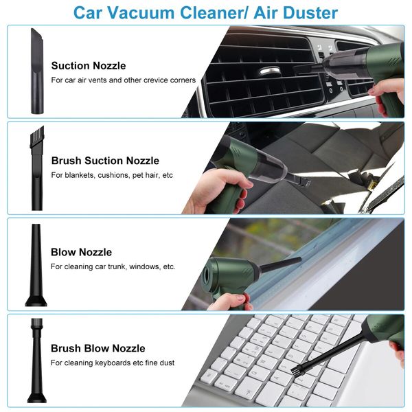 Car Vacuum Cleaner 3in1 Cordless Handheld Vacuum Pump Home Portable Wireless Powerful Strong Suction