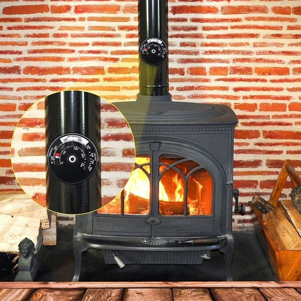 Magnetic Wood Stove Thermometer Fire Stove Thermometer for Avoiding Stove Fan Damaged by Overheating