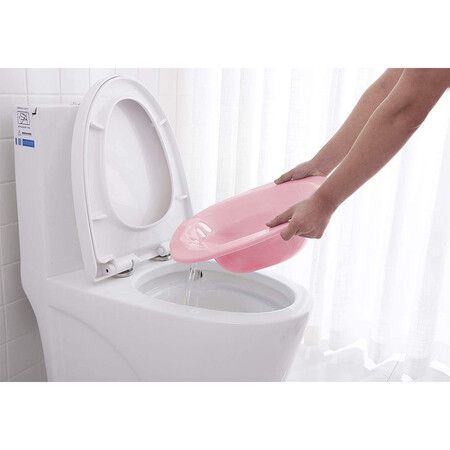 Sitz Bath Toilet SEAT-Perineal Soaking Bath for Postpartum Care, Fits All Toilets (Pink)