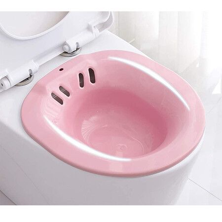 Sitz Bath Toilet SEAT-Perineal Soaking Bath for Postpartum Care, Fits All Toilets (Pink)