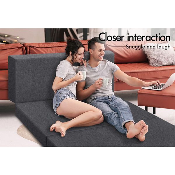 STARRY EUCALYPT Folding Mattress Fabric Foldable Sofa Lounge Foam Chair Portable Double