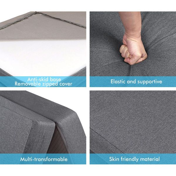 STARRY EUCALYPT Folding Mattress Foldable Fabric Sofa Lounge Chair Foam Portable Single