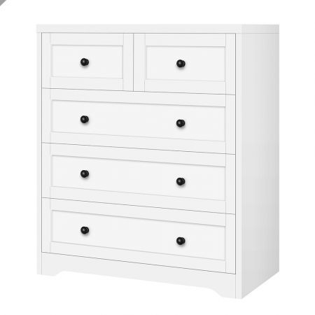 ALFORDSON 5 Chest of Drawers Hamptons Storage Cabinet Dresser Tallboy White