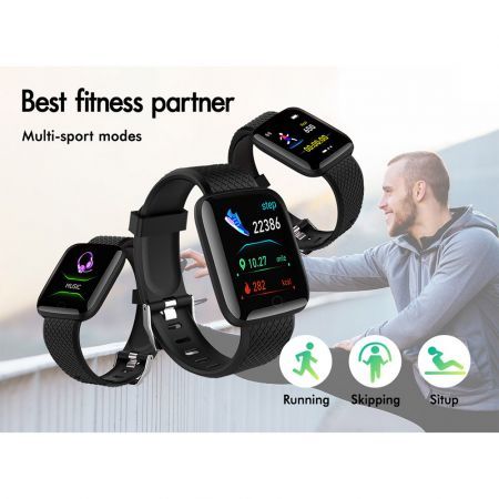 BLACK LORD Bluetooth Smart Bracelet Heart Rate Monitor Smart Watch Pedometer