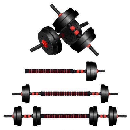 BLACK LORD 20kg Dumbbell Set 4in1 Adjustable Barbell Weight Home Gym Fitness