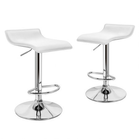 ALFORDSON 2x Bar Stools Saxton Kitchen Swivel Chair Leather Gas Lift WHITE