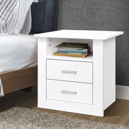 ALFORDSON Bedside Table Nightstand Storage Cabinet Side Table Classic White