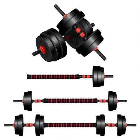 BLACK LORD 40kg Dumbbell Set 4in1 Adjustable Barbell Weight Home Gym Fitness