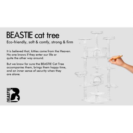 Beastie Cat Tree Scratching Post Scratcher Tower Condo House Furniture Wood 202