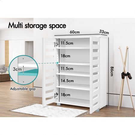 ALFORDSON Shoe Cabinet Organiser Storage Rack Drawer Shelf 21 pairs White