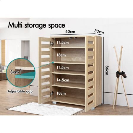 ALFORDSON Shoe Cabinet Organiser Storage Rack Drawer Shelf 21 Pairs Wood