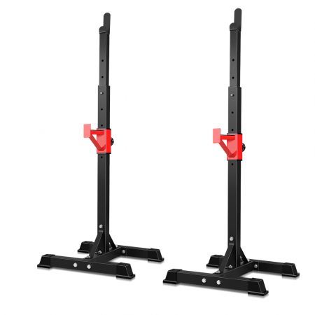 BLACK LORD 2x Squat Rack Adjustable Lifting Barbell Stand Fitness Weight Bench Gym