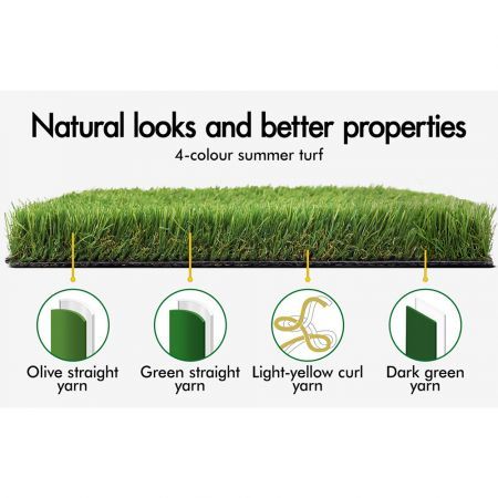 Otanic Artificial Grass 45mm 1x10m GLOSS Synthetic Turf 10 SQM Roll Fake Yarn