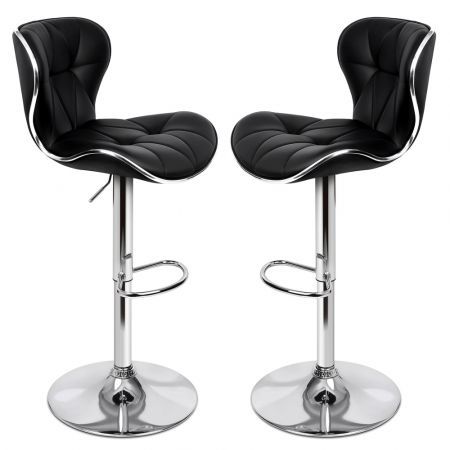 ALFORDSON Bar Stools Ralph Kitchen Swivel Chair Gas Lift Leather x2