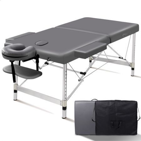 ALFORDSON Massage Table 2 Fold 75cm Foldable Portable Bed Desk Aluminium Lift Up