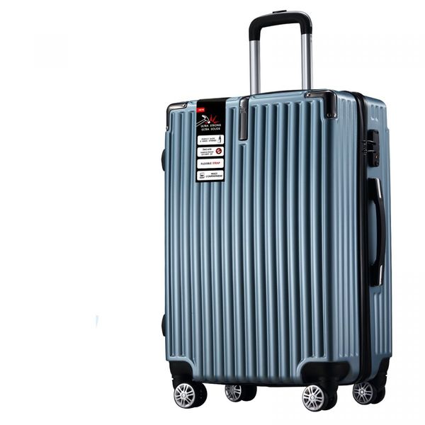 Carry On Luggage Suitcase Traveler Bag Hard Shell Case Carryon Travel Lightweight with Wheels 28 Inch Checked Trolley TSA Lock Ice Blue