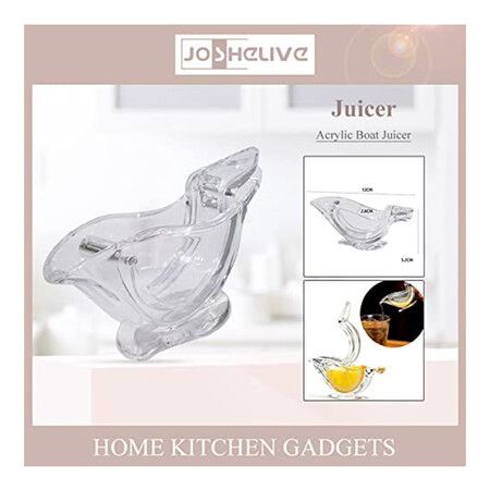 Manual Lemon Juicer, Acrylic Manual Lemon Slice Squeezer, Transparent Fruit Juicer Home Kitchen Bar Gadget