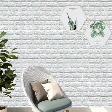 10pcs DIY 3D Wall Sticker Wallpaper Foam Soft Brick Self Adhesive Waterproof Mould Proof Room Home Living Room Bathroom Kitchen Bedding Room Decoration