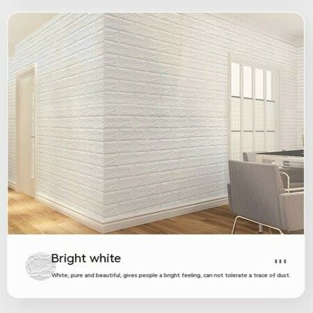 10pcs DIY 3D Wall Sticker Wallpaper Foam Soft Brick Self Adhesive Waterproof Mould Proof Room Home Living Room Bathroom Kitchen Bedding Room Decoration