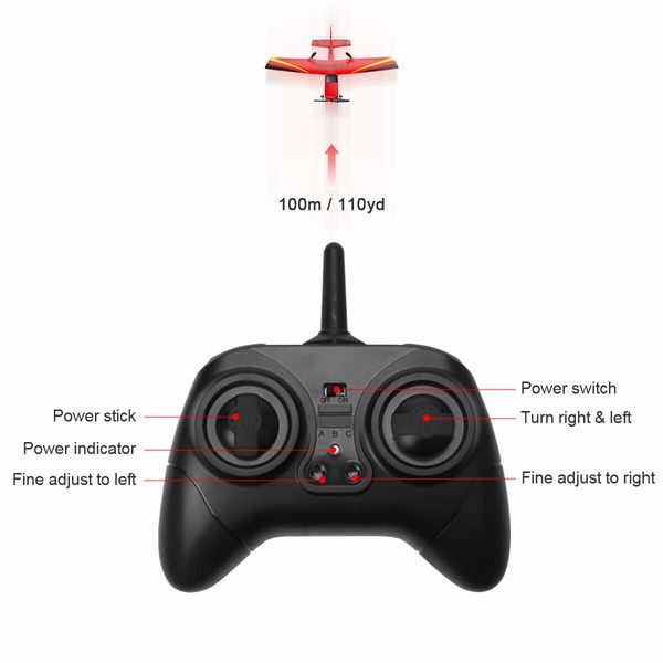 Upgraded Version RC Airplane, RC Plane Ready to Fly, 2.4GHz Remote Control Airplane, Easy to Fly RC Glider for Kids & Beginners (Red)