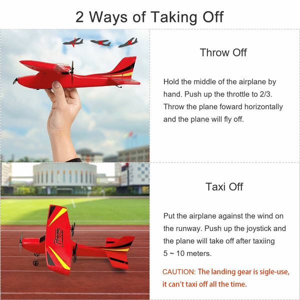 Upgraded Version RC Airplane, RC Plane Ready to Fly, 2.4GHz Remote Control Airplane, Easy to Fly RC Glider for Kids & Beginners (Red)