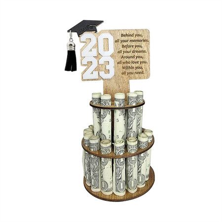 2023 Graduation Gift Moneys Holder Creatives Congrats Grad Holder Figurines Graduation Tiered Cake Miniatures Color White