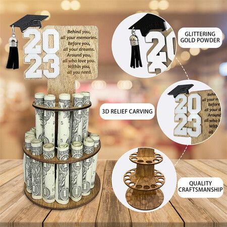 2023 Graduation Gift Moneys Holder Creatives Congrats Grad Holder Figurines Graduation Tiered Cake Miniatures Color Red