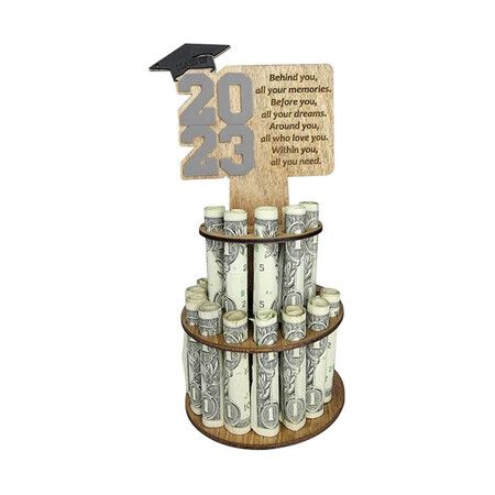 2023 Graduation Gift Moneys Holder Creatives Congrats Grad Holder Figurines Graduation Tiered Cake Miniatures Color Grey