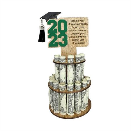 2023 Graduation Gift Moneys Holder Creatives Congrats Grad Holder Figurines Graduation Tiered Cake Miniatures Color Green