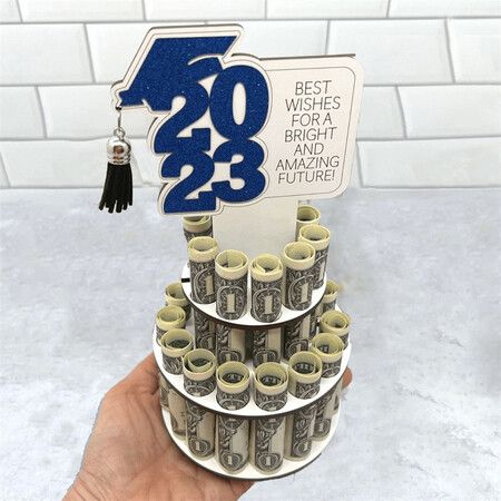 2023 Graduation Gift Moneys Holder Creatives Congrats Grad Holder Figurines Graduation Tiered Cake Miniatures Color Green