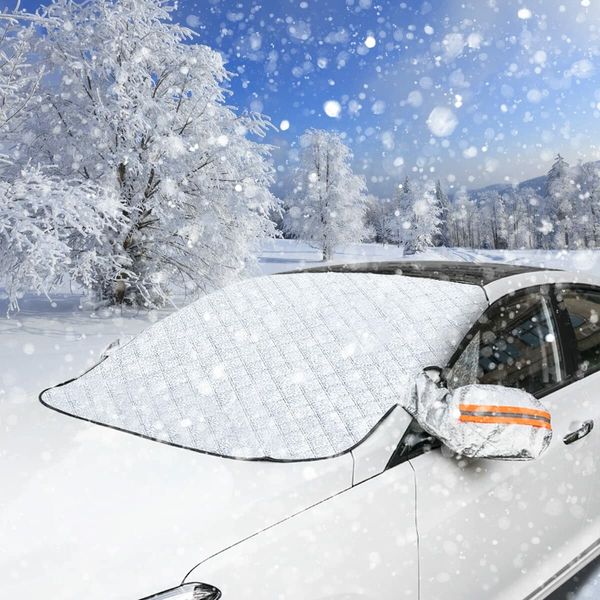 Car Windscreen Cover Winter Windshield Snow Cover Car Frost Windscreen Cover With Side Mirror Covers Thick Magnetic 160*145cm