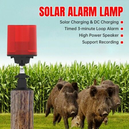 Solar Sensor Alarm Light Alarm Animal Repellent Anti-wild Boar Drive Professional Alarmanti-theft Flashing Waterproof Alarm Sire