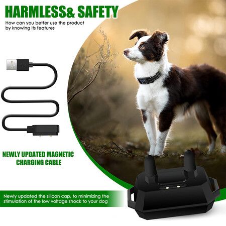 GPS Wireless Dog Fence Outdoor Help Training Behavior Aids Pet Fencing Device Dog Bark Collar Electric Shock 1000m Range Color White