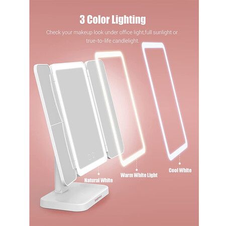 Lighted Makeup Mirror with 60 LED Lights, 1X/2X/3X Magnifying Mirror