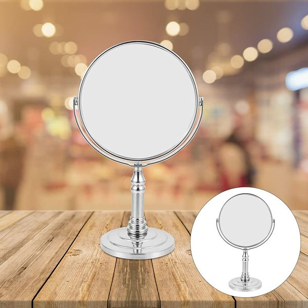 10X Megnifigation Tabletop Vanity Mirror Metal Rotating Mirror for Desk Dresser Beauty Cosmetic