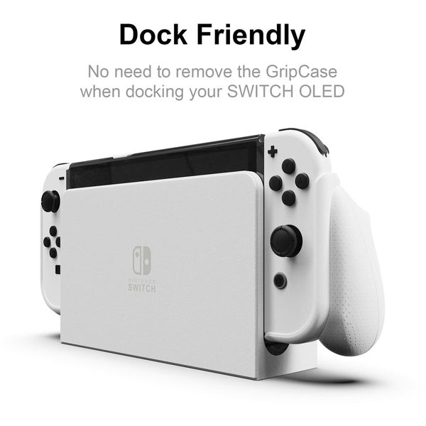 NeoGrip: an Ergonomic Grip Hard Shell with Replaceable Grips [to fit All Hands Sizes] for Nintendo Switch OLED and Regular Model (Red+Blue)