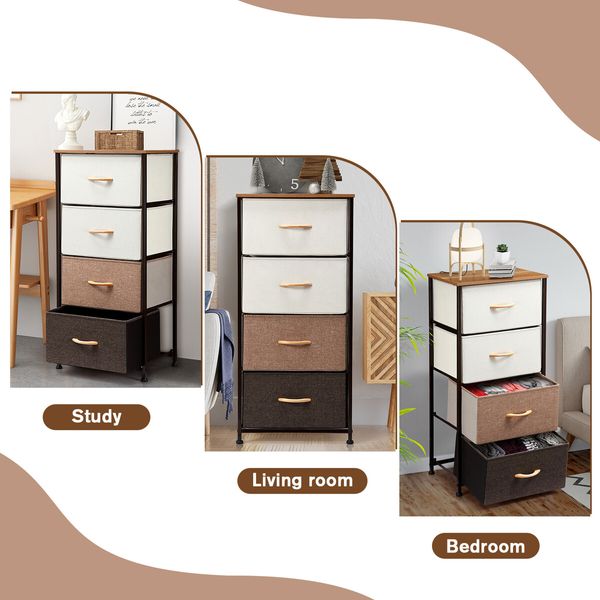 Dresser Storage Unit Chest of 4 Drawers Bedroom Table Furniture Cabinet Organizer Living Room Hallway Clothes Organiser Tower